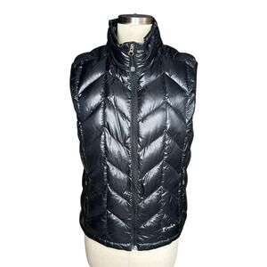 RISCHIO Black Goose Down Puffer Vest Women's Size Large Cozy Puff